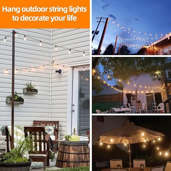 Vanthylit Outdoor String Lights, 15 FT Patio String Lights with LED Filament Bulb Waterproof Lights Retro Vintage Edison Bulbs for Backyard Patio Bistro Party Garden Connectable by GreenHaven Gardens