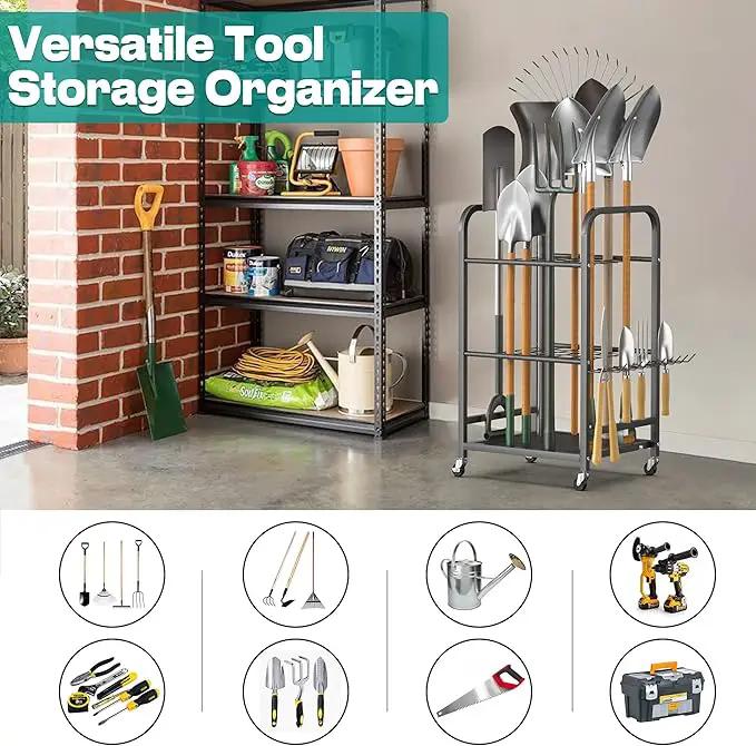 EVERHANGER Garden Tool Organizer and Storage, Yard Tool Stand Garage Tool Organization, Yard Tool Racks for Indoor/Outdoor Use by GreenHaven Gardens