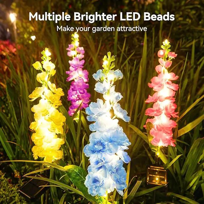 KOOPER Solar Lights Outdoor Garden Decor, 4 Pack Upgraded Delphinium Solar Garden Lights, 36 LEDs Garden Lights Solar Powered, Waterproof Solar Lights for Outside, Solar Flowers Lights for Yard Decor by GreenHaven Gardens