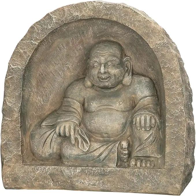 Design Toscano Great Sanctuary Grotto Asian Man Garden Niche Statue, 20 inches wide, 19 inches tall, Cast Stone Resin, Sandstone Finish by GreenHaven Gardens