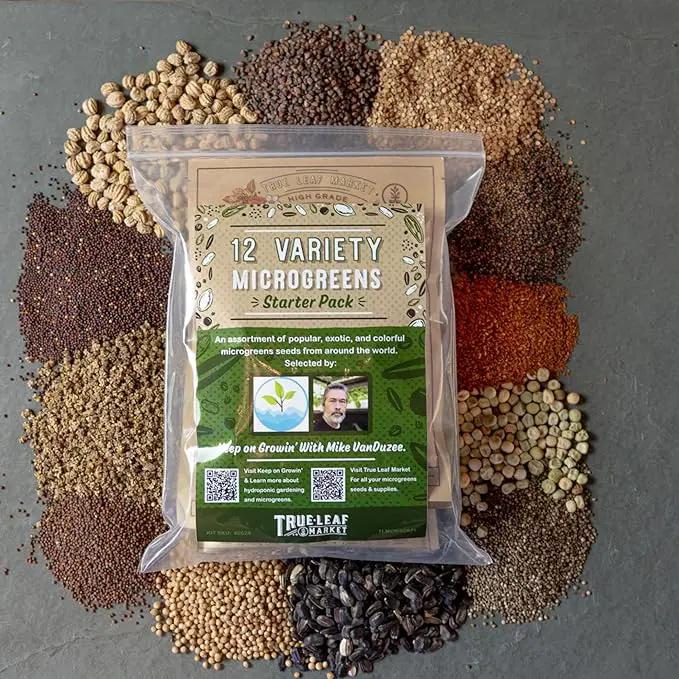 12 Variety Pack Microgreens Seeds Kit - Broccoli Seeds for Sprouting Plus Purple Radish Seeds, Beet, Sunflower Microgreens Seeds, Peas, Shiso, Cilantro, Beet, Pak Choi, Korean Shiso, Cress & More by GreenHaven Gardens