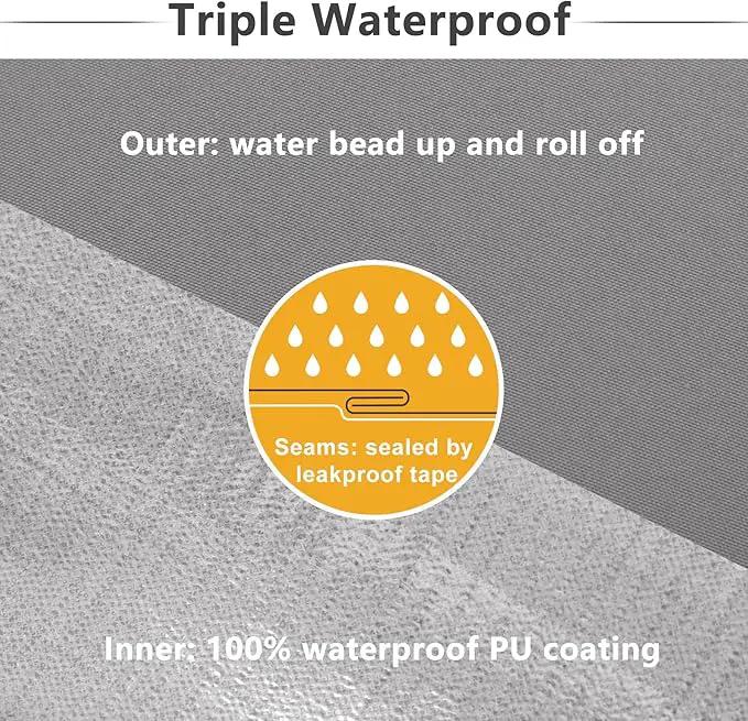 Favoyard Patio Chair Cushions 24 x 24 x 4 Inch Waterproof Outdoor Seat Cushions for Patio Furniture 3-Year Color Fastness Garden Sofa Couch Chair Pads with Handle & Adjustable Straps Set of 2, Grey by GreenHaven Gardens