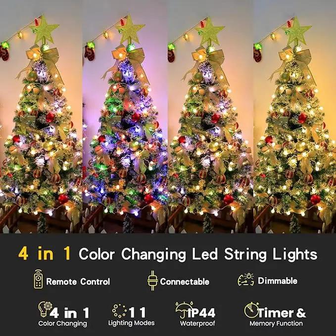 Globe String Lights 115 Feet 200 LED,Plug in Fairy String Lights with Remote Timer Extendable, 11 Modes Indoor Outdoor Color Changing Lights for Wedding Bedroom Classroom Patio Garden by GreenHaven Gardens