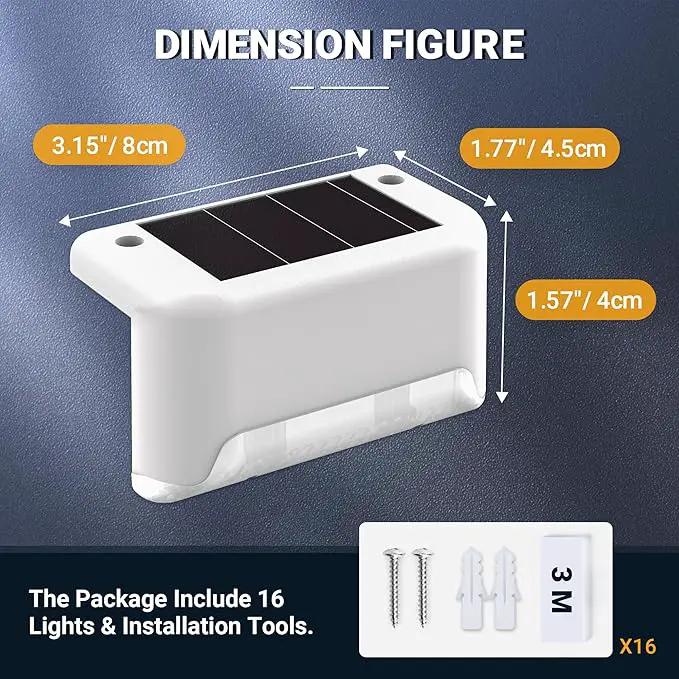 SOLPEX Solar Step Lights Outdoor 20 Pack, Waterproof LED Solar Lights for Deck, Stairs, Fence, Yard, Patio, Balcony (Warm White) by GreenHaven Gardens