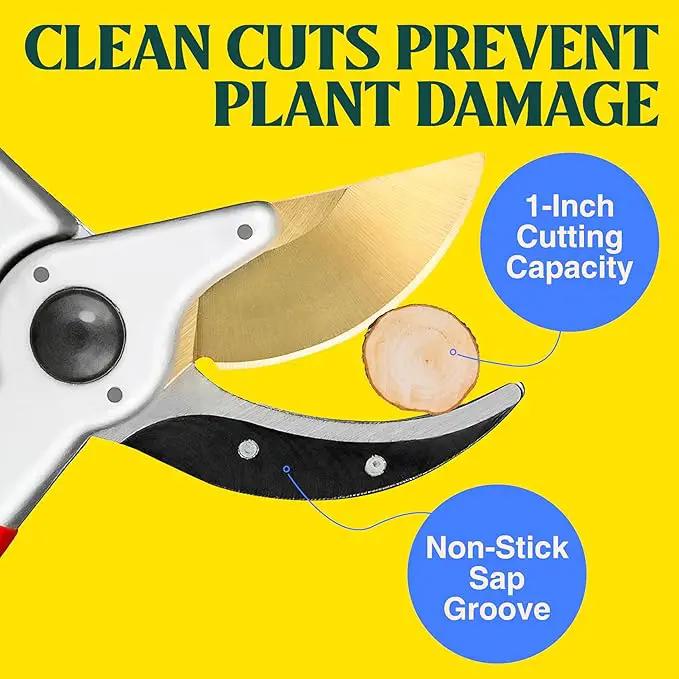 Haus & Garten ClassicPRO 8.5" Premium Titanium Bypass Pruners - Use as Garden Shears Pruning Shears for Gardening, Hand Pruners, Handheld Garden Clippers, Scissor Clipper Tool by GreenHaven Gardens
