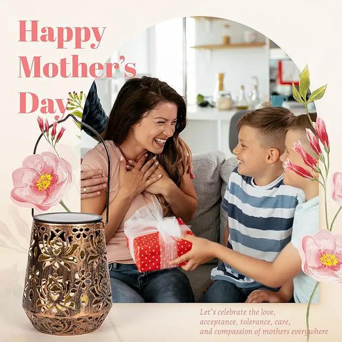 Solar Lanterns Outdoor Decor Waterproof,2Pack Flower Hanging Gifts for Women, Mom, Solar Garden Lights Metal Decoration for Outside,Yard, Patio,Garden,Porch,Pool by GreenHaven Gardens