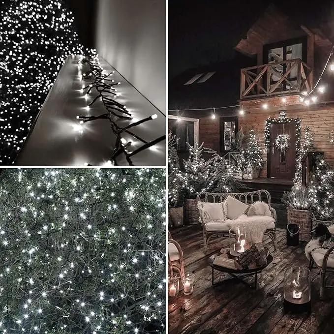 OZS 115Ft 300LED Cool White String Lights Indoor/Outdoor, Waterproof 8 Modes Christmas Lights, Green Wire Tree Lights for Party Wedding Garden Xmas Decorations (Cool White) by GreenHaven Gardens
