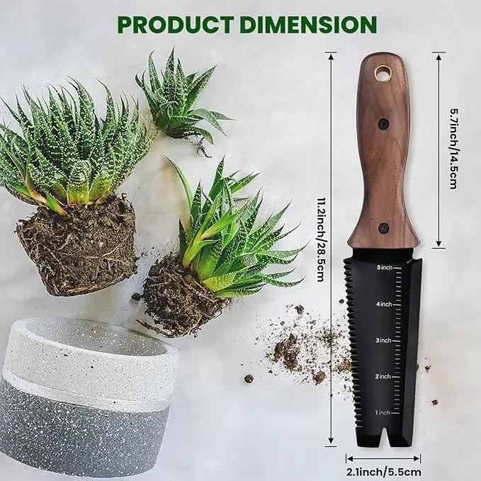 Hori Hori Garden Knife, Garden Tools with Sheath, 6" Stainless Steel Blade with Cutting Edge, Full-Tang Walnut Ergonomic Wood Handle with Hanging Hole, Weeding, Planting, Digging… by GreenHaven Gardens