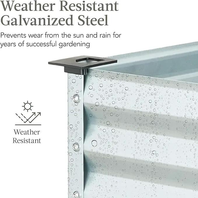 Best Choice Products 48x24x30in Galvanized Raised Garden Bed, Metal Elevated Planter Box, Vegetable Garden for Backyard, Patio, Balcony - Silver by GreenHaven Gardens