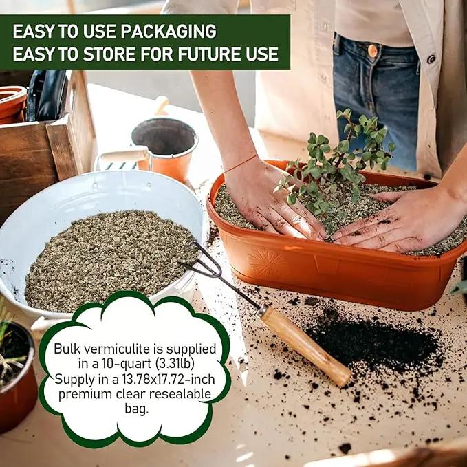 10QT Horticultural Vermiculite Bulk, Organic Vermiculite for Plants, Course Grade Vermiculite for Gardening, for houseplants, for Mushrooms, to Maintain Soil Moisture and Plant Growth(5-8mm) by GreenHaven Gardens