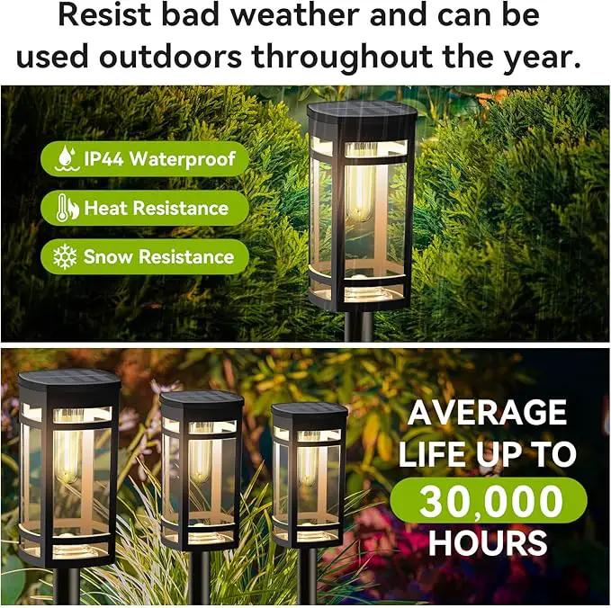 12 Pack Solar Lights Outdoor Waterproof for Garden Pathway Walkway Driveway Yard Lawn Decorative Landscape Lighting. (Warm White Light, 12) by GreenHaven Gardens