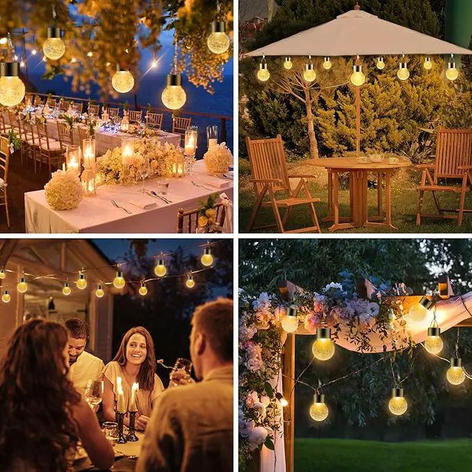 Solar Outdoor Lights Decorative 12 Pack, Hanging Solar Garden Lights Waterproof, Solar Powered Globe Lantern Cracked Glass Ball Lights for Yard Patio Fence Tree Umbrella Holiday Decoration,Warm White by GreenHaven Gardens
