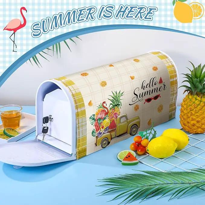 4 Pcs Hello Spring Summer Mailbox Covers Magnetic Standard Size 18 x 21 Inch Hello Autumn Winter Magnetic Mailbox Covers Wraps Decoration for Garden Yard Home Outdoor Decor by GreenHaven Gardens