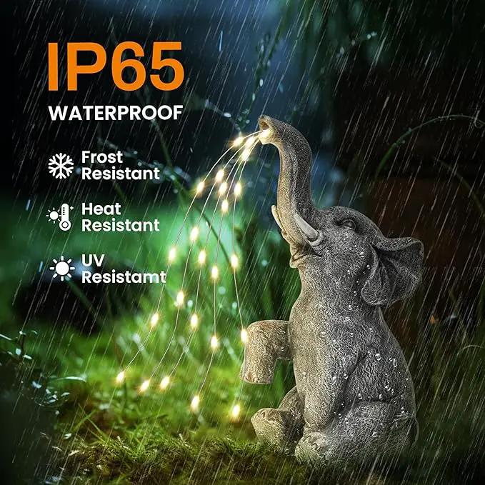 GIGALUMI Solar Garden Decor Watering Elephant Statues Outdoor, Birthday Gifts for Women Mom Grandma Senior Elder, Elephant Ornament for Balcony, Garden, Patio, Yard, Lawn (Constant Lights Only) by GreenHaven Gardens