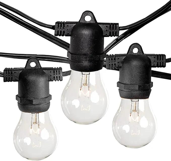 Hometown Evolution, Inc. E26 Commercial String Lights with 16 Gauge Wire (50 Foot 25 Socket, A15 15 Watt Clear Bulbs) by GreenHaven Gardens