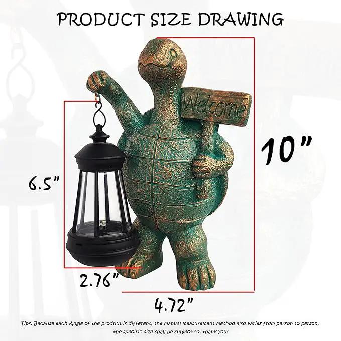 JOYBEE Garden Statues Turtle with Solar Lantern Outdoor Decor-Turtle Solar Figurines Lights Decorations for Patio Yard Lawn Ornaments-Gifts for Birthday Easter Housewarming by GreenHaven Gardens