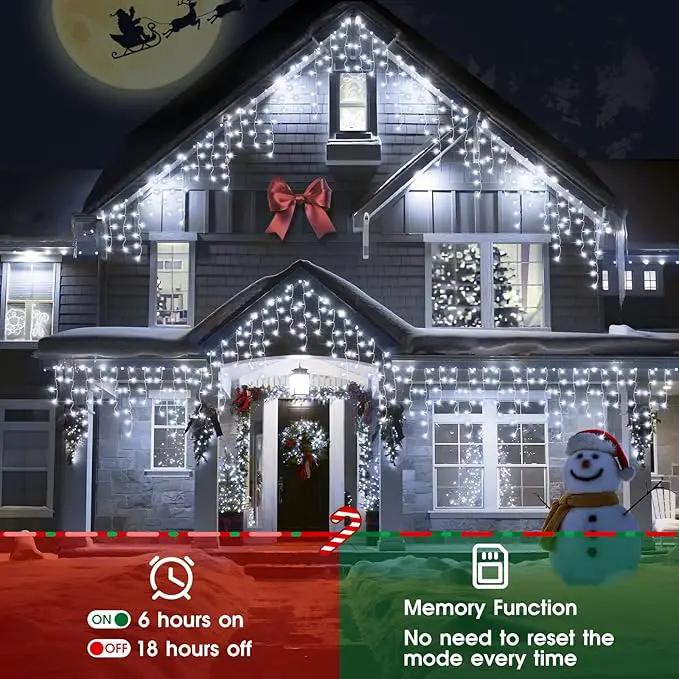 Hezbjiti 2Pack Total 800LED Icicle Lights 32.8FT Christmas Lights String Lights Outdoor Decoration 8 Modes 75 Drops Fairy Lights for Eaves Party Yard Garden Xmas Decor by GreenHaven Gardens