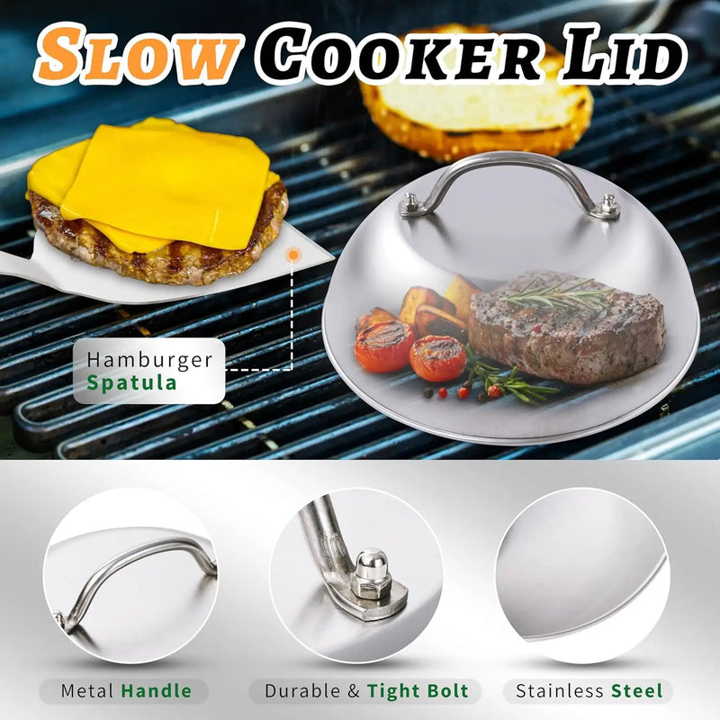 Griddle Accessories Kit for Blackstone Griddle- Stainless Steel Flat Top Grill Tools Set with Spatulas, Basting Cover & Carry Bag - Complete BBQ Cooking Kit for Outdoor, Backyard (Ideal Gift for Men) by GreenHaven Gardens