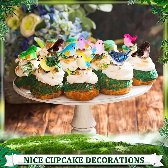 Wenqik 100 Pcs Mini Resin Bird Figurines Miniature Small Birds Figurines Realistic Animal for Fairy Terrarium Craft Garden Accessories Home Ornament Micro Landscape Birthday Cake Toppers Decor by GreenHaven Gardens