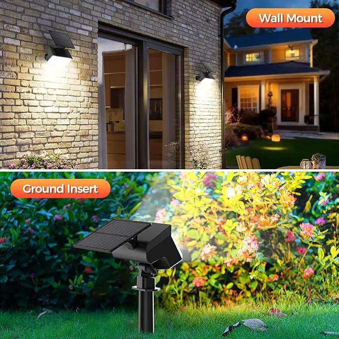 Solar Spot Lights Outdoor, 92 LEDs Landscape Lighting with 3 Lighting Modes and Auto On/Off, IP67 Waterproof Spotlights, Outdoor Solar Lights for Yard Garden, 8 Pack (Cool White) by GreenHaven Gardens