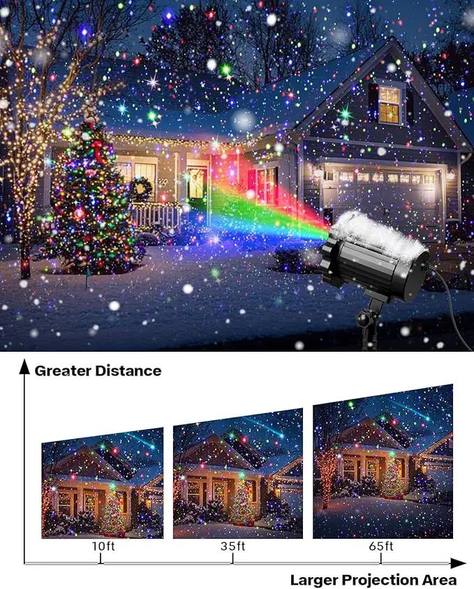 Laser Christmas Projector Lights Outdoor, Christmas Decorations Stars Light Show, Holiday Projector Decorations for House/Garden/Party by GreenHaven Gardens