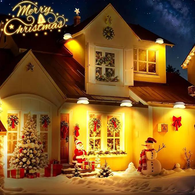 ROSHWEY Backyard Lights, 6 Pack Solar Fence Lights with 9 LED Waterproof Outdoor Gutter Lights for Eaves Garden Landscape Yard (Warm White) by GreenHaven Gardens