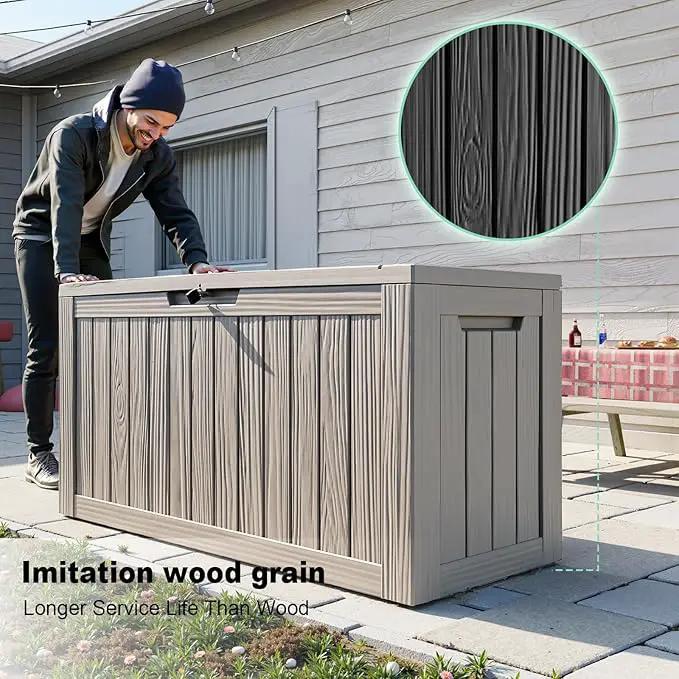 DRATO 80 Gallon Large Deck Box, Outdoor Storage Box for Patio Furniture, Patio Cushions, Gardening Tools, Pool Supplies 480lbs Weight Capacity,Waterproof Resin Storage Boxes by GreenHaven Gardens