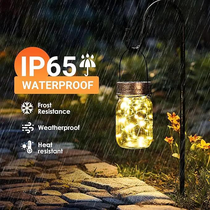 GIGALUMI Solar Mason Jar Lights, 8 Pack 30 Led String Fairy Lights Garden Lights Outdoor Waterproof Hanging Solar Lanterns for Outdoor, Garden, Patio, Lawn, Balcony Decoration by GreenHaven Gardens