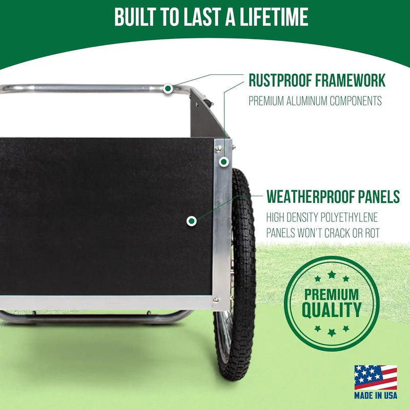 Smart Carts Ultimate Gardener Cart with 7 CF Capacity, Large 20-Inch Wheels for Effortless Maneuverability, and Aluminum Frame That is Strong, Lightweight, and Rustproof by GreenHaven Gardens