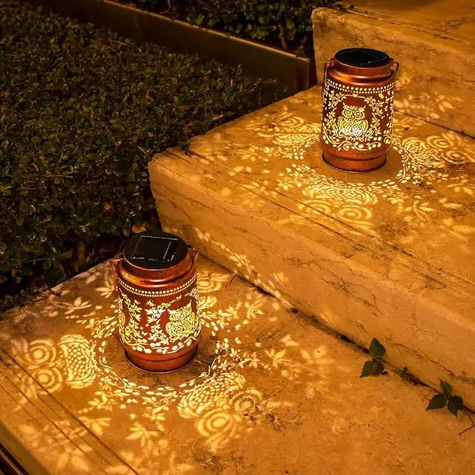 Solar Lanterns Outdoor Garden Decor, Gifts for Women, Mom, Grandma, Birthday, Thanksgiving, Decorative Waterproof Hanging Metal LED Light for Yard, Patio, Lawn, Landscape, Backyard (Owl) by GreenHaven Gardens