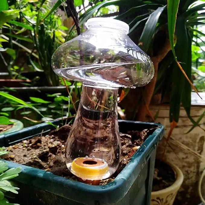 Mushroom Shape Self Watering Spikes, Plant Watering Bulbs Drip Irrigation System Devices for Indoor and Outdoor Plants by GreenHaven Gardens