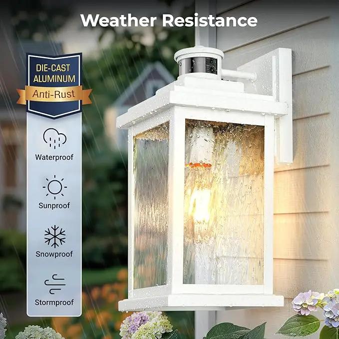 VIANIS Large Adjustable Sensitivity Motion Sensor Exterior Porch Lights, White Dusk to Dawn Outdoor Lighting, Anti-Rust Waterproof Front Porch Light for Garage, Front Door by GreenHaven Gardens