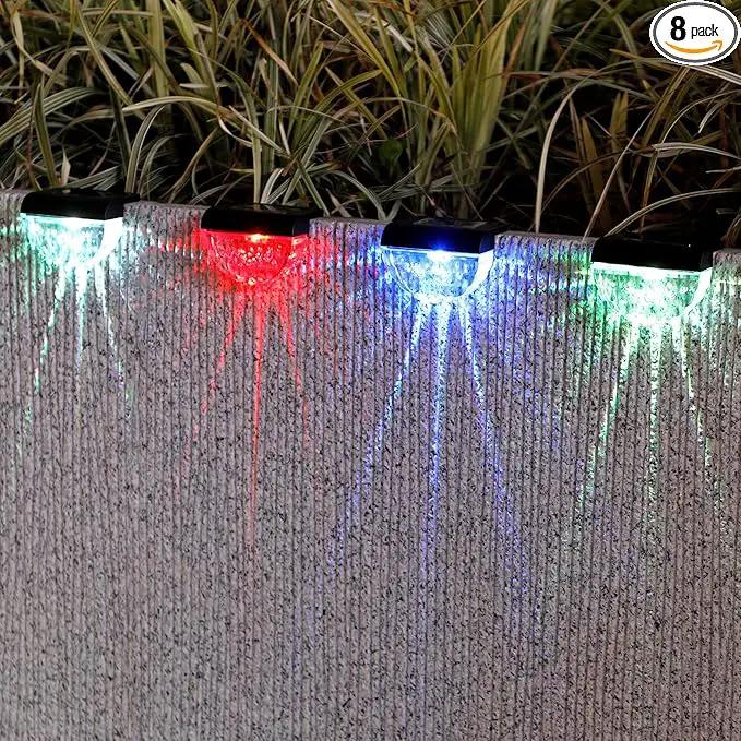 8 Pack Solar Deck Lights Outdoor, Solar Step Lights Waterproof for Outside, Yard, Patio, Garden, Pool, Railing, Stairs, Fence (Color Changing) by GreenHaven Gardens