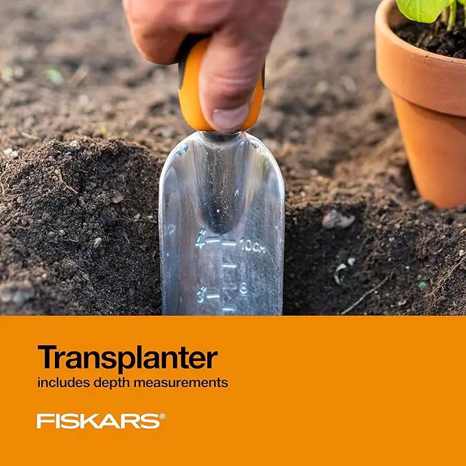 Fiskars 3-in-1 Garden Tool Set - Trowel, Transplanter, Cultivator for Gardening - Lawn and Garden Tools - Black/Orange by GreenHaven Gardens