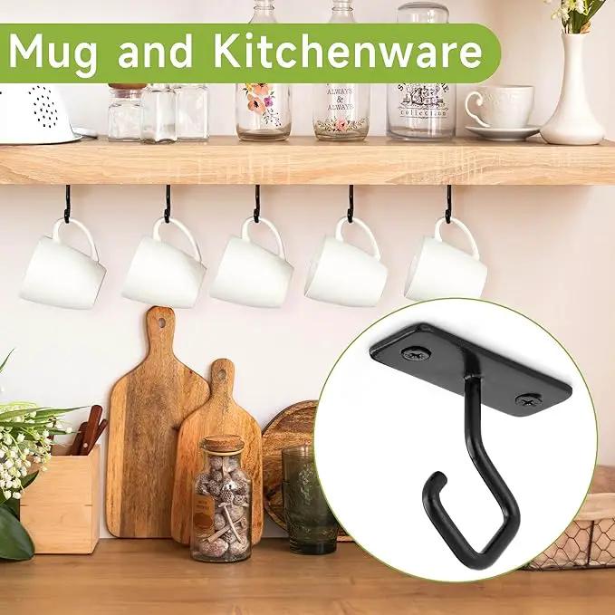 Ceiling Hooks for Hanging Plants: Iron Plant Bracket for Wall Mount - Metal Plant Hanger Indoor Hooks - 8 Pack by GreenHaven Gardens