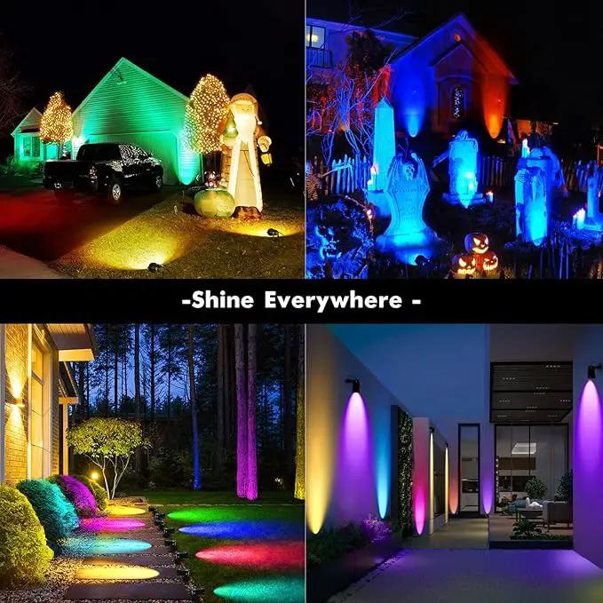LemonBest Landscape Lighting - 6W RGB Color Changing Halloween Landscape Lights 120V Christmas Outdoor LED Spotlight with Remote Control Waterproof Spot Lights for Yard Garden Patio Driveway (2 Pack) by GreenHaven Gardens