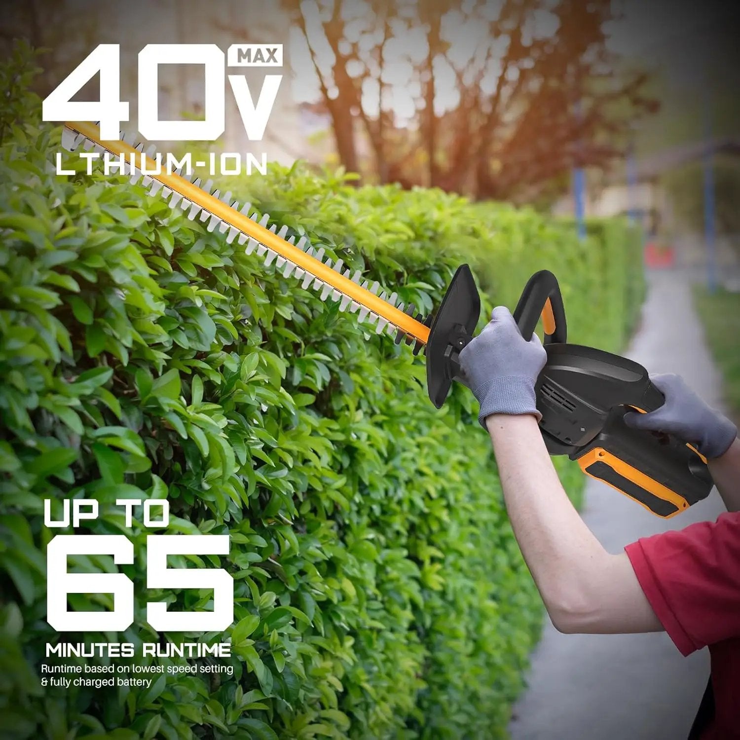 40V 21.6" Battery Hedge Trimmer, 0.7" Cutting Diameter Cordless Hedge Trimmer, Dual Action Blade Power Hedge Trimmers, Electric Hedge Trimmer with Battery & Charger Included by GreenHaven Gardens