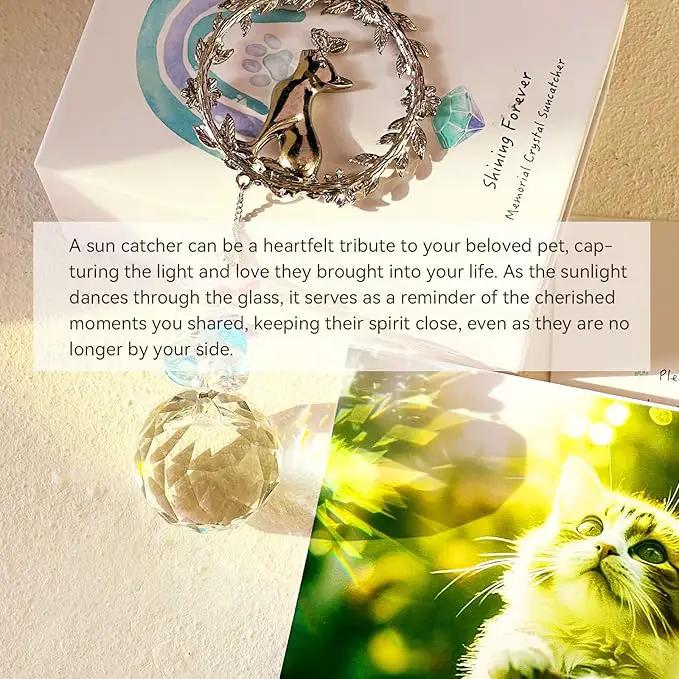 Cat Memorial Suncatcher - Lost of Cat Bereavement Gift Idea, Cat Loss Sympathy Gifts, Pet Memorial Gifts, Thoughtful Cats Remembrance Sun Catcher, Passing Away Remembrance Memory Gift by GreenHaven Gardens