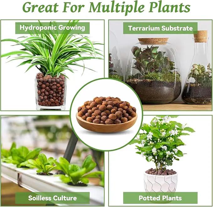 Riare 16 LBS Organic Expanded Clay Pebbles for Plants- 4mm-16mm Natural Leca Balls Lightweight Hydroponic Clay Pebbles Aggregate for Indoor Plants, Hydroponic Growing, Plants Drainage, Aquaponics by GreenHaven Gardens
