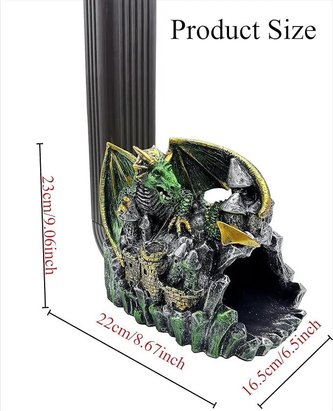 Magical Dragon Statue Gutter Downspout Extender, Garden Ornament, Decor Downspout Diverter, Perfect Rain Diverter for 3"x4" Downspouts, Eco-Friendly Resin, Perfect Outdoor Decor Gift by GreenHaven Gardens