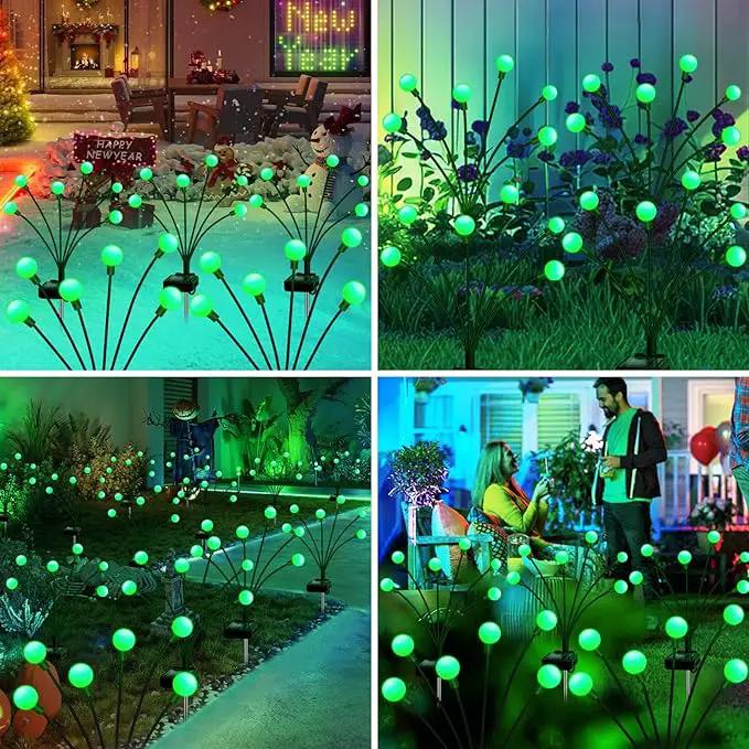 Solar Firefly Light, Christmas Lights for Outside Decorations, 4 Pack 24 LED Green Solar Garden Lights, Outdoor Waterproof Garden Decor for Yard Patio Pathway Lawn Christmas by GreenHaven Gardens