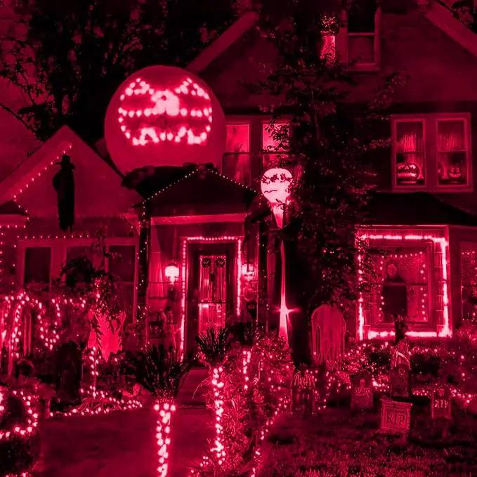 HISHINY LED Red Christmas Net Lights Outdoor,5ftx5ft 100LED Green Wire, Connectable Indoor Outdoor Bush Mesh Net Lights String for Halloween Christmas Party,Shrub,Yard,Tree（Red） by GreenHaven Gardens