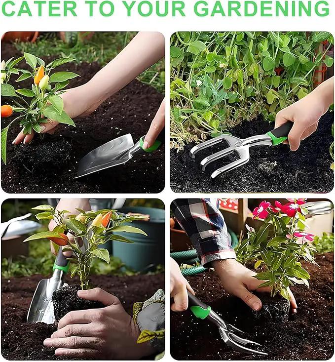 8-Piece Heavy-Duty Gardening Tools with Ergonomic Handles and Storage Bags Make A Wonderful Gift for Parents by GreenHaven Gardens