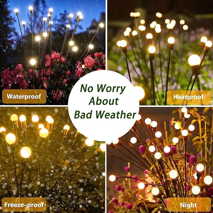 Solar Outdoor Decor - 4 Pack 40 LED Lights, Waterproof, Warm White (4 pack-40 LEDs) by GreenHaven Gardens