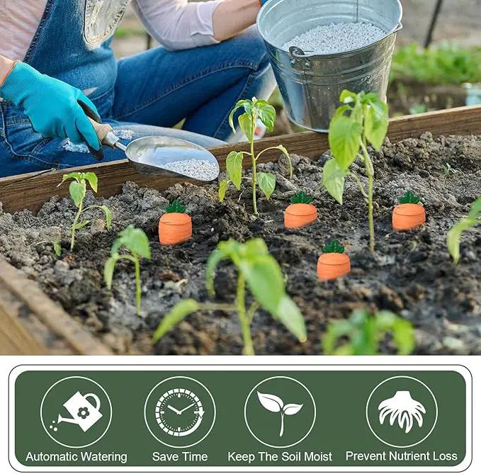 4 Pcs 24oz Terracotta Watering Spikes Self Watering Planter Insert Terracotta Stakes Olla Pot for Outdoor Indoor Garden Plants, Easy to Refill(Carrot) by GreenHaven Gardens