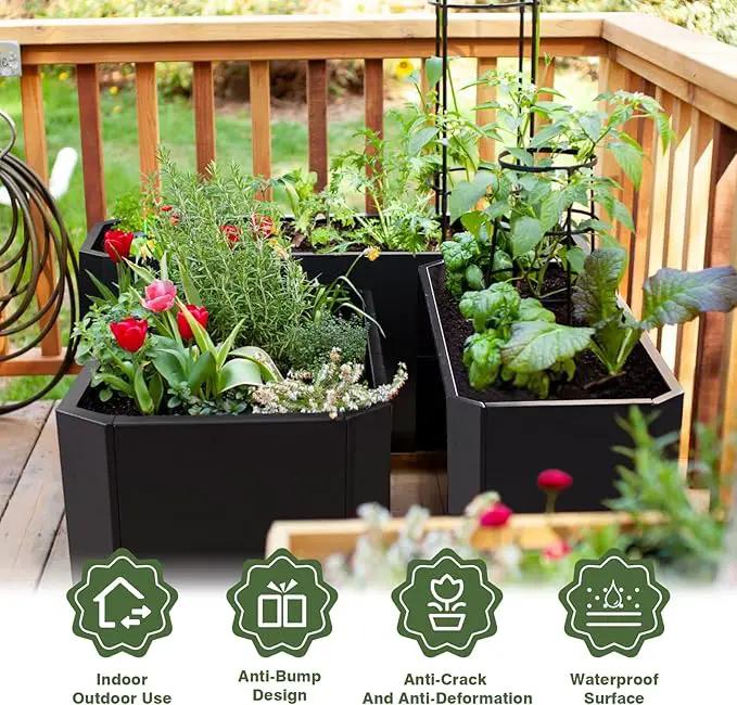 Steel Planter Box-36"x15"x15"-Large Rectangular Planter Indoor or Outdoor Black Matel Planter Box Commercial Residential for Patio Porch Deck Home Backyard by GreenHaven Gardens