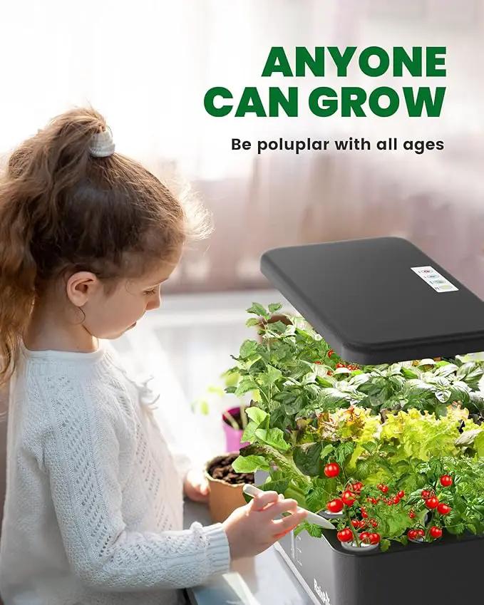 RAINPOINT Hydroponics Growing System Kit, Indoor Herb Garden Planter Kit with 13 Pods, 5L Inside Gardening System with LED Grow Light, Gardening Plant Gift for Women, Men, Children and Enthusiasts by GreenHaven Gardens