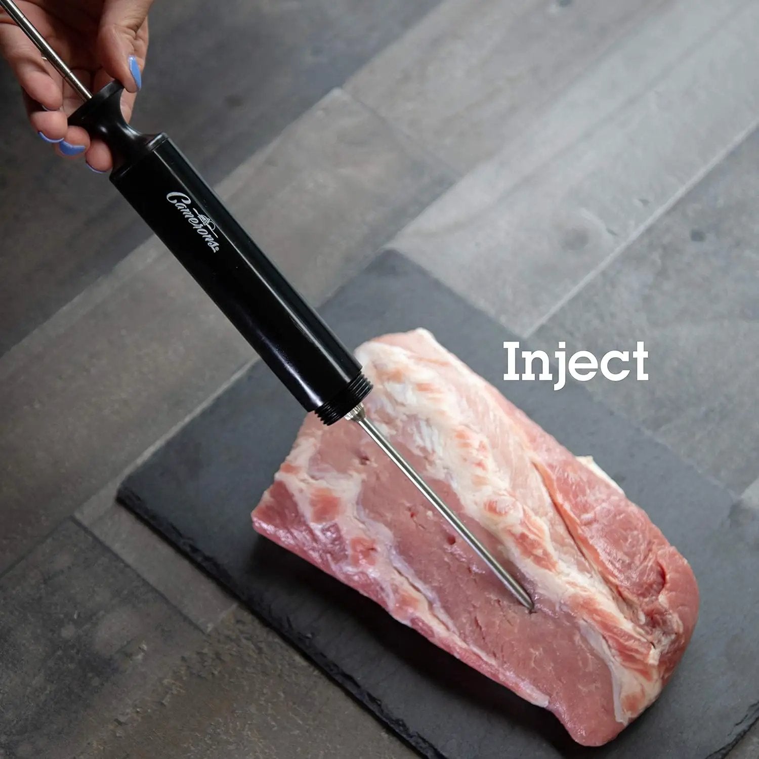 Camerons 3-in-1 Barbecue Injector Basting Mop - Baster Set Includes BBQ Chain Basting Brush & Meat Syringe to Baste, Marinate & Inject Food w Flavor - Indoor Outdoor Use - Grilling Cookout Essential by GreenHaven Gardens
