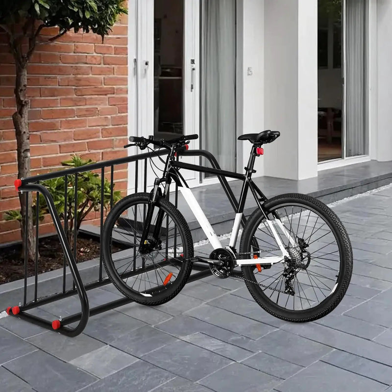 5 Holders Commercial Grid Bike Racks, 60" Length Outdoor Bike Rack, Powder Coated Steel Floor Bike Rack for Garages, Stores, Schools & Universities by GreenHaven Gardens