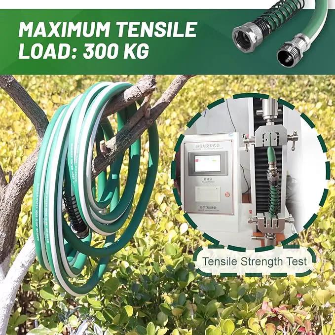Heavy Duty Garden Hose 25 ft 50 ft 100 ft – Outdoor Hybird Water Hose with Solid Fitting - Flexible, Kinkless, Lightweight Garden Hose for Lawn Watering, Car Washing - Burst 500 Psi (25 ft) by GreenHaven Gardens